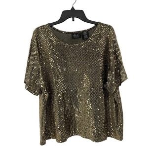 Vintage Gold Sequin Top Kathie Lee‎ collection